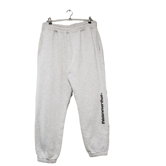 Thisisneverthat Logo Embroidered Gray Track Pants Size Large - Picture 1 of 12
